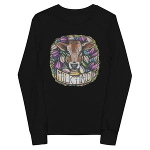 Open image in slideshow, MILK MAID - YOUTH LONG SLEEVE TEE (MORE COLORS AVAIL.)
