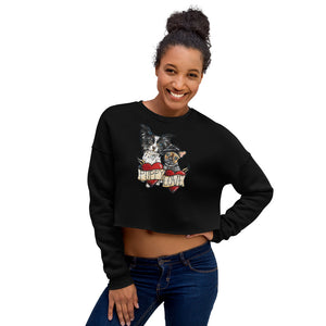 Open image in slideshow, PUPPY LOVE - WOMEN&#39;S CROPPED SWEATSHIRT (MORE COLORS AVAIL.)
